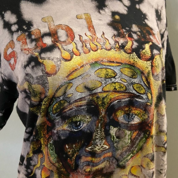 Black Tie dye Sublime Long Beach T-shirt • size small - Picture 7 of 10